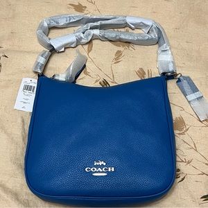 Brand New with tags vivid blue pebble leather Coach Ellie File Purse